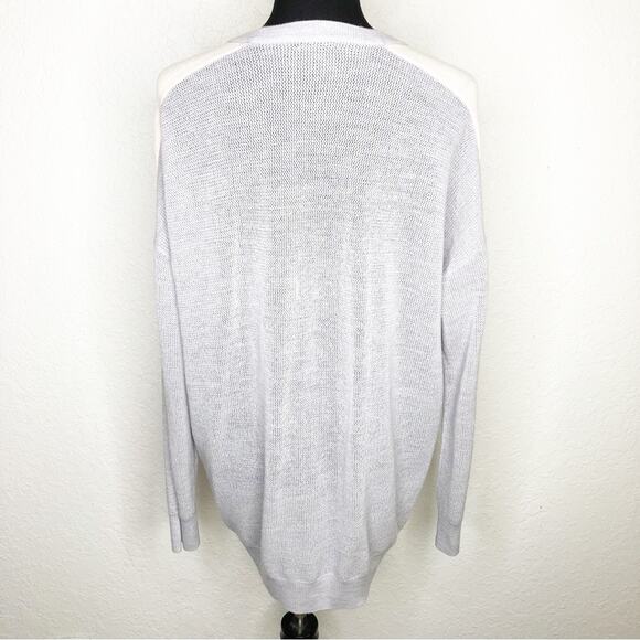 ATM Schoolboy gray and pink wool button cardigan size Large - Picture 15 of 16